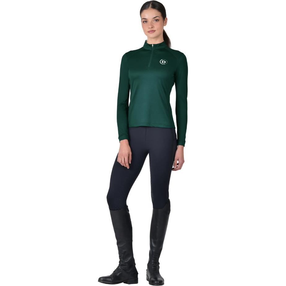 2025 Dublin Femmes à Respiration Longue Manche Équitation Top 1027709 - Dark Emerald Green